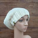 Kremowa czapa czapka