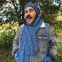 Męska czapka MERINO Smile “Ciemny niebieski” podszewka JEDWAB