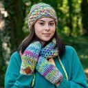 Czapka MERINO 100% Hope “Cukierki” podszewka BAWEŁNA