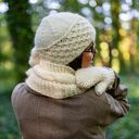 Czapka MERINO Hope “Beżowy ecru” podszewka JEDWAB