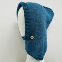 Ręcznie robiona balaclava kapturokomin czapka bawełna i merynos