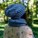 Czapka MERINO Neverland “Ciemny niebieski” podszewka JEDWAB