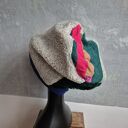 Czapka patchworkowa bardzo ciepła na podszewce uszyta z różnych gatunków materiału