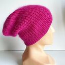 Handmade Czapka damska AUREA 100% Baby Merino plus moher i jedwab 08/13