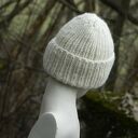 100% WOOL UNISEX ECRU WYWIJANA CZAPA czapka wełniana