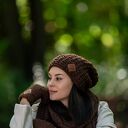 Czapka MERINO Neverland “Brązowy” podszewka JEDWAB