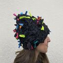 Zimowa czapka turban - unikat, ręcznie wytkana na krośnie