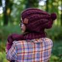 Czapka MERINO Smile “Bordo” podszewka JEDWAB