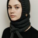 Balaclava kominiarka kaptur zamiast czapki merino alpaca jedwab