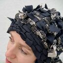 Unikatowa czapka ZŁOTKO, ręcznie wytkana na krośnie