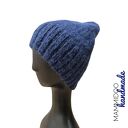 Czapka robiona na drutach w merino, alpaki i jedwabiu