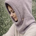 Ręcznie robiona balaclava kapturokomin czapka bawełna i alpaka