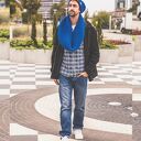 Czapka męska MERINO 100%- Rzeka” JOY podszewka BAWEŁNA