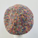 Wiosenny beret damski z antenką - ręcznie robiony z bawełny i akrylu (one size)