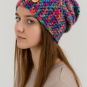 Czapka beanie smerf kolorowa szydełkowa NEONOWA