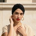 Turban boho w czarnym kolorze - miękki i wygodny, rozmiar uniwersalny