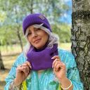 Bawełniana czapka beanie logo ekoskórka „Fiolet”