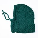 Balaclava alpaka i jedwab handmade, ręcznie szydełkowana zimowa kominiarka