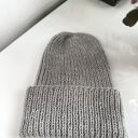 Czapka beanie AUREA G - ręczna z merynosa, moheru i jedwabiu w kolorze szary pył