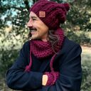 Męska czapka MERINO Smile “Bordo” podszewka JEDWAB