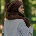 Czapka MERINO Neverland “Brązowy” podszewka JEDWAB