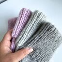 Ręcznie robiona czapka damska MORGANA Alpaka z Jedwabiem 501/02 Jasny Szary