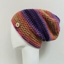 Kolorowa gruba czapka zimowa smerf ręcznie robiona
