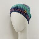 Ręcznie robiona kolorowa czapka wiosenna - cienka beanie S/M