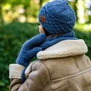 Czapka MERINO Hope “Ciemny niebieski” podszewka JEDWAB