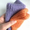 Czapka beanie AUREA z baby merino, moherem i jedwabiem - fioletowa