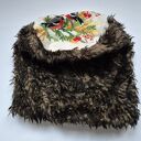 Ciepła czapka damska ręcznie robiona - rozmiar M 55-56 cm 
