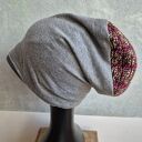 Czapka szara gora kolorowa na podszewce rozmiar M, obwod glowy 54 -55cm, ciepła i miła wykonana w pojed