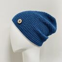 Czapka przejściowa cienka beanie smerf bawełna S/M blue