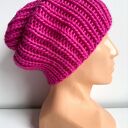 Ręcznie robiona czapka damska JANKA 100% Wełna owcza 105 Magenta