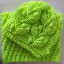 KOMPLET HANDMADE "NEONOWE LIŚCIE"