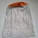 Czapka dzianinowa szaro-pomarańczowa na podszewce rozmiar M rozciągliwa świetna na codzienne noszeni