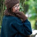 Czapka MERINO Hope “Brązowy” podszewka JEDWAB