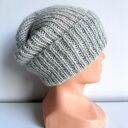 Ręcznie robiona czapka damska MORGANA Alpaka z Jedwabiem 9020/35 Perłowy