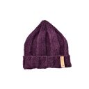 Wygodna fioletowa czapka wełniana beanie Krasnal Lucky Hat - handmade na zimę