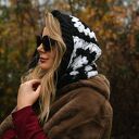 Balaclava z moheru ręcznie szydełkowana, kominiarka czapka handmade