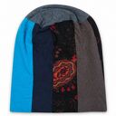Czarna filcowana czapka wełniana handmade w kwiaty