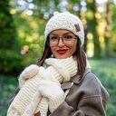 Czapka MERINO Hope “Beżowy ecru” podszewka JEDWAB