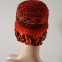 Elegancka czapka w rudościach - ciepły handmade na zimę
