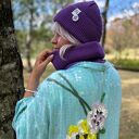 Czapka beanie z bawełny logo kolorowe „Fiolet”