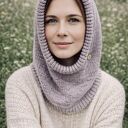 Ręcznie robiona balaclava kapturokomin czapka bawełna i alpaka