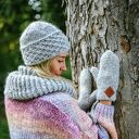 Czapka MERINO Hope “Wybielony szary” podszewka JEDWAB