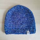 Ciepła czapka z wełny merino niebieski melanż