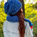 Czapka MERINO 66% nieugniatająca włosów - Niebieskości” THIS IS IT