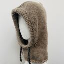 Balaclava kominiarka kaptur czapka 100% alpaka ręczna robota taupe