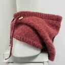 Delikatna balaclava kominiarka kaptur czapka alpaka jedwab ręczna robota